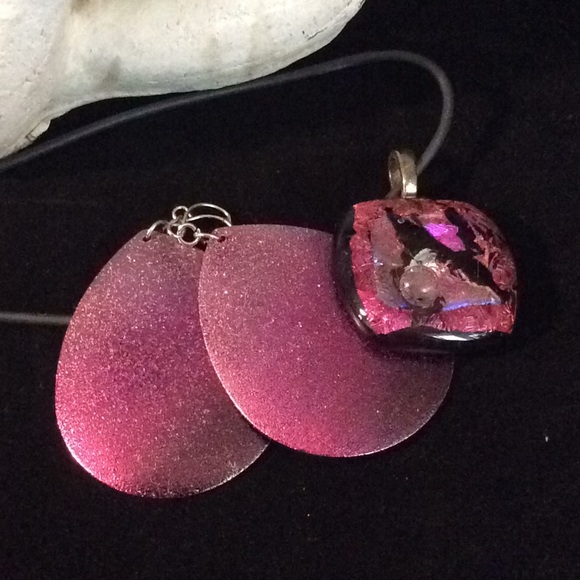 🐞 Incredible Orgonite crown chakra pendant & chrome earring set - Picture 7 of 10